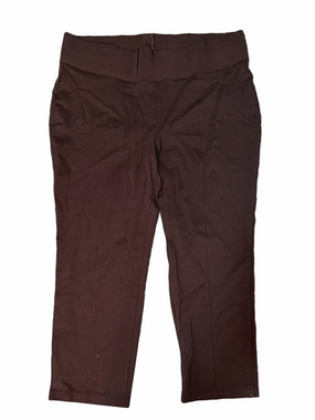 Nygard Slims Plus Size 20-22 2X Woman Lady Chocolate Brown Ponte Crop Pants